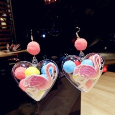 Huhuashizhe Eropa Fashion Retro Overrated Long Transparan Hati Cinta Burung Bordir Indah Earrings-Intl
