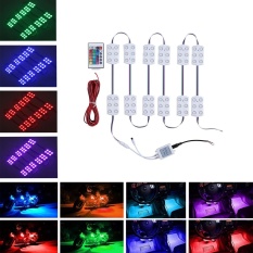 huohu Car Interior Lights, 72 LEDs Car LED Strip Lights Atmosphere Neon RGB Lights With IR Remote Control - intl