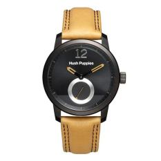 Hush Puppies HP.3780M.2510 - Dial Detik - Analog - Jam Tangan Pria - Bahan Tali Leather - Orange Coklat - Dial Hitam