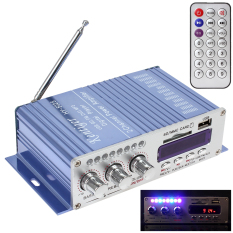 HY502S FM Audio + MP3 Speaker Mobil Bluetooth Amplifier HIFI Mini 2 Channel Digital Power Player dengan LED Light