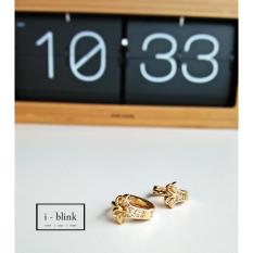 I-BLINK ANTING HOOP DESAIN Y YELLOW LAPIS EMAS