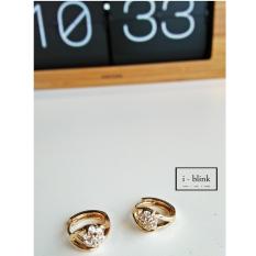 I-BLINK XUPING ANTING MODEL KLIP PERMATA BUNGA LAPIS EMAS