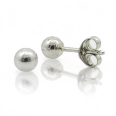 IcedTime 14 K Putih Anting Bola Emas Anak-anak/Dewasa Ukuran 2, 3, 4, 5, 6, 7, 8mm (6mm)-Intl