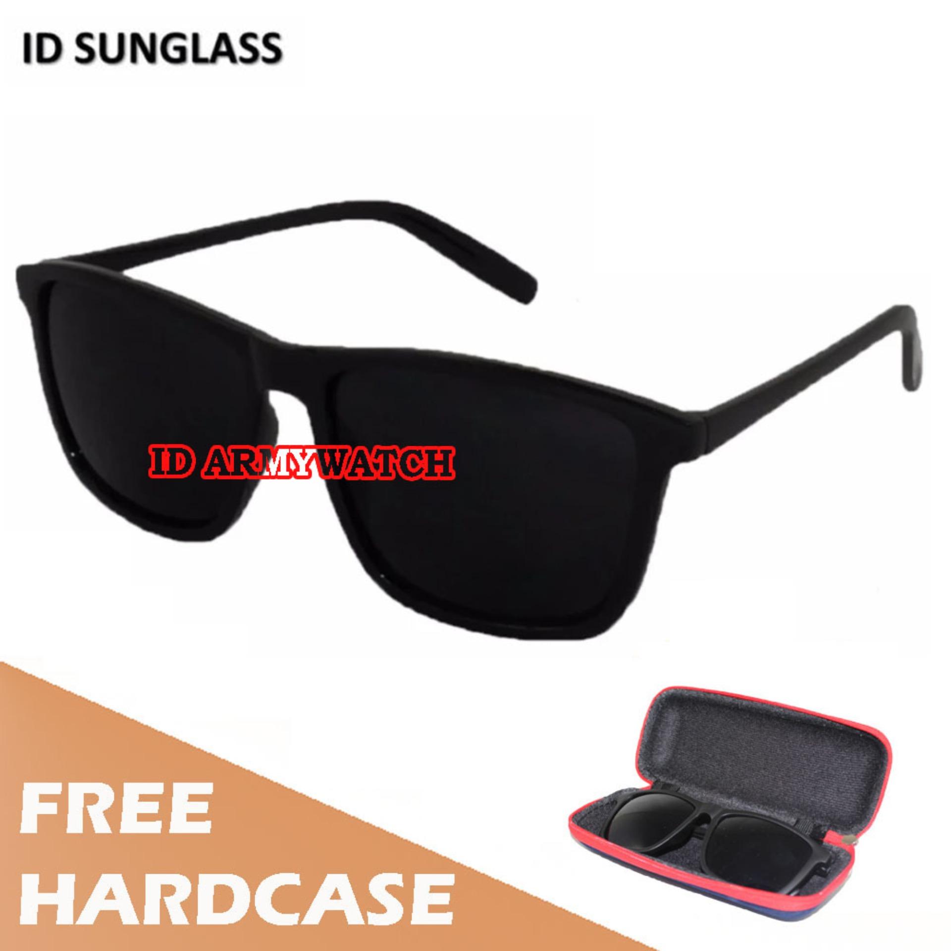 ID Sunglass - Kacamata Wayfar D-Frame Pria Wanita - Frame Hitam - Lensa Hitam SUN 1004-01