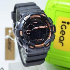 iGear Digital - Jam Tangan Sport Pria - Rubber Strap - iGear i03 Black Gold