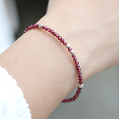 Indah S925 Akar Alami Garnet Sterling Perak Gelang