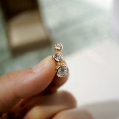 Indah S925 Emas Mawar Kecil Zirkonium Berlian Ukuran Kecil Sterling Silver Anting