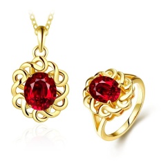 India Perhiasan Set Blackhorse Online Women Klasik Tembaga Partai Bridal Perhiasan Set Kalung Ring Tanaman Platinum Berlapis-Internasional
