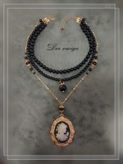Adalah Bekas 【Derewige 】 Thehighprieste Pesta Departemen Peri Ectype Manik Rantai Lolita Leher Menghias Kalung-Internasional