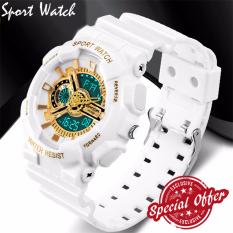 Jam Fashion pria model G olahraga jam tangan militer tahan air syok jam Digital Men (putih dan keemasan)