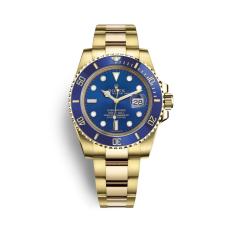 Jam Rolex Submariner Gold Blue Dial Automatic Men's Watch