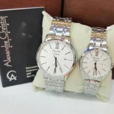 Jam Tangan Alexandre Christie Sport Formal Fashion Kasual Couple Pasangan Pria Wanita Alexandre Christie Model Terbaru Termurah Terlaris Keren Elegan Simple Analog Tanggal Aktif Rantai Stainless Steel Alexandre Christie AC8504 Silver Plat Putih Murah