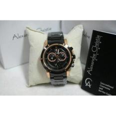 Jam Tangan Alexandre Christie Sport Formal Original Pria Cowok Laki Laki Alexandre Christie Rantai Stainless Steel Crono Tanggal Aktif Original Model Terbaru Termurah Terlaris Keren Elegan Analog Alexandre Christie Original Hitam Black Rose Gold Murah