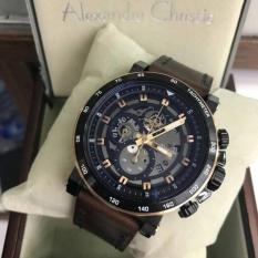 Jam Tangan Alexandre Christie Sport Formal Original Pria Cowok Laki Laki Alexandre Christie Tali Kulit Leather Strap Crono Tanggal Aktif Original Model Terbaru Termurah Terlaris Keren Elegan Analog Alexandre Christie 6429 Original Coklat Hitam Murah