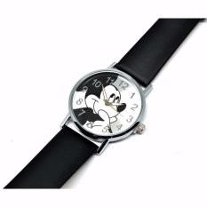 Jam Tangan Anak Gambar Mickey Mouse Children Watch Leather Strap - Hitam