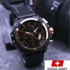 jam tangan casual pria SWISS ARMY original chrono aktif-leather strap