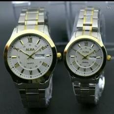 Jam Tangan Couple ALBA pria dan wanita rantai stainles steel