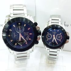 JAM TANGAN COUPLE ALEXANDRE CHRISTIE AC 6226 MC+BF SILVER BLACK ORI Comfortable TPCS