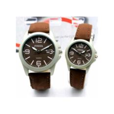 Jam Tangan Couple Foss*l ( Jam Tangan Kulit Kacamata Frame Bisa Pasang Lensa Sepatu Zippo Ukir Custom Tas Wanita Pria Keren Fashion Premium Fullset Original Super Grade )