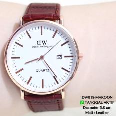 Jam Tangan Dw Daniel Wellington Tali Kulit Leather Tanggal Aktif Guess