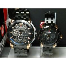 Jam Tangan Expedition Couple 6402 Black Rosgold Original