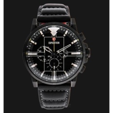 Jam Tangan Expedition Man Black Dial Black Leather Strap
