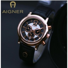 jam tangan fashion wanita - tanggal aktif - tali kulit - case rose aigner2425