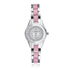 Jam Tangan Fesyen Jenama Mewah Wanita Wanita Aloi Merah Jambu Tali Kuarza For Hadiah WHYYL0003-1-Intl