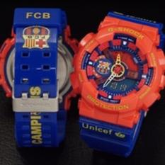 Jam tangan G shock ga 110 barca barcelona tali biru body merah mantap keren!