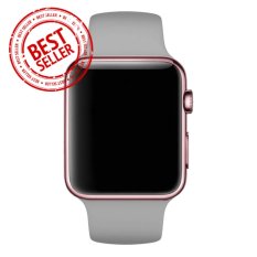 Jam Tangan LED - Jam Tangan Pria dan Wanita - Strap Karet - Abu abu Emas Pink - Apple_Grey_RoseGold