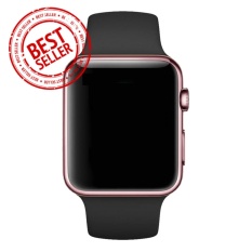 Jam Tangan LED - Jam Tangan Pria dan Wanita - Strap Karet - Hitam Emas Pink - Apple_Black_RoseGold