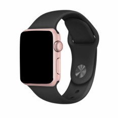 Jam Tangan LED - Jam Tangan Pria dan Wanita - Strap Karet - Hitam Emas Pink - Apple_Black_RoseGold