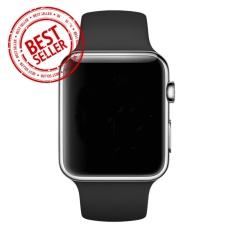 Jam Tangan LED - Jam Tangan Pria dan Wanita - Strap Karet - Hitam Silver - Apple_Black_Silver