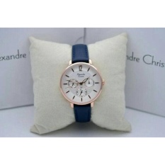 Jam Tangan Original Alexandre Christie Sport Formal Fashion Kasual Wanita Cewek Perempuan Alexandre Christie Kulit Leather Crono Tanggal Aktif Model Terbaru Termurah Terlaris Keren Elegan Simple Original Alexandre Christie AC 2673 Biru Murah