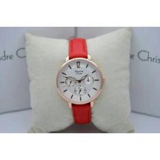 Jam Tangan Original Alexandre Christie Sport Formal Fashion Kasual Wanita Cewek Perempuan Alexandre Christie Kulit Leather Crono Tanggal Aktif Model Terbaru Termurah Terlaris Keren Elegan Simple Original Alexandre Christie AC 2673 Merah Murah