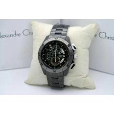 Jam Tangan Original Alexandre Christie Sport Formal Kasual Pria Cowok Laki-Laki Alexandre Christie Original Crono Tanggal Rantai Stainless Steel Model Terbaru Termurah Terlaris Keren Elegan Simple Alexandre Christie AC 6465 Hitam Full Black Murah