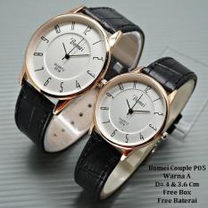 Jam Tangan Pasangan / Couple Murah Bomei Cerona Brown Ring Black