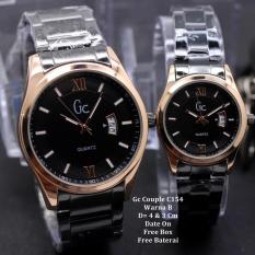 Jam Tangan Pasangan / Couple Murah GC Tendyra Black Ring Gold Box