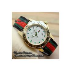 Jam Tangan Pria & Wanita / Gucci Kanvas + Tanggal Aktif + Box Esklusif
