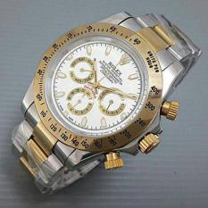 Jam Tangan Pria AUTOMATIC / Cowo R o le x Daytona Rantai Silver White