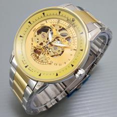 Jam Tangan Pria AUTOMATIC Ro lex Skeleton Alfa Rantai