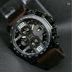 Jam tangan Pria - Casual Trendy - Leather strap - Model Exclusive - Chrono on (GC)