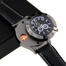 Jam Tangan Pria Korek Elektrik USB / Survival Watch Cigarette Lighter/ Hadiah Api Rokok Quartz Casio OULM