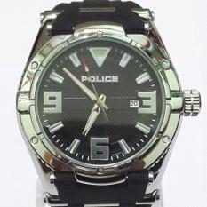Jam Tangan Pria Sporty Police Strap Rubber Black