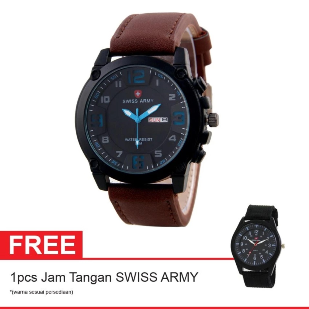  Jam tangan Pria Swiss Army - Kulit - SA 7169C 