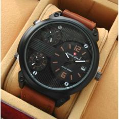 JAM TANGAN PRIA SWISS ARMY ORIGINAL TRIPEL TIME STRAP KULIT