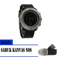 Jam Tangan Pria Wanita Gaya Terbaru Digital Hitam - With Sabuk kanvas