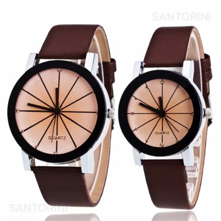 jam tangan quartz 1 pair pria dan wanita kulit pu jam tangan quartz 1 pair pria dan wanita kulit pu
