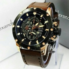 Jam Tangan Sport Alexandre Christie Original Pria Cowok Laki-Laki Alexandre Christie Original Model Terbaru Termurah Terlaris Keren Elegan Simple Analog Alexandre Christie AC 6416 Tali Kulit Cronoghrap Tanggal Aktif Original (Rose Gold)