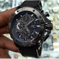 Jam Tangan Sport Alexandre Christie Original Pria Cowok Laki-Laki Alexandre Christie Original Model Terbaru Termurah Terlaris Keren Elegan Simple Analog Alexandre Christie AC 9205 Tali Kulit Cronoghrap Tanggal Aktif Original (Black)